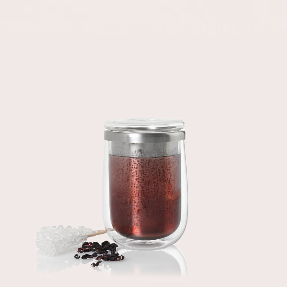 Fusion Glass tea glass with tea infuser