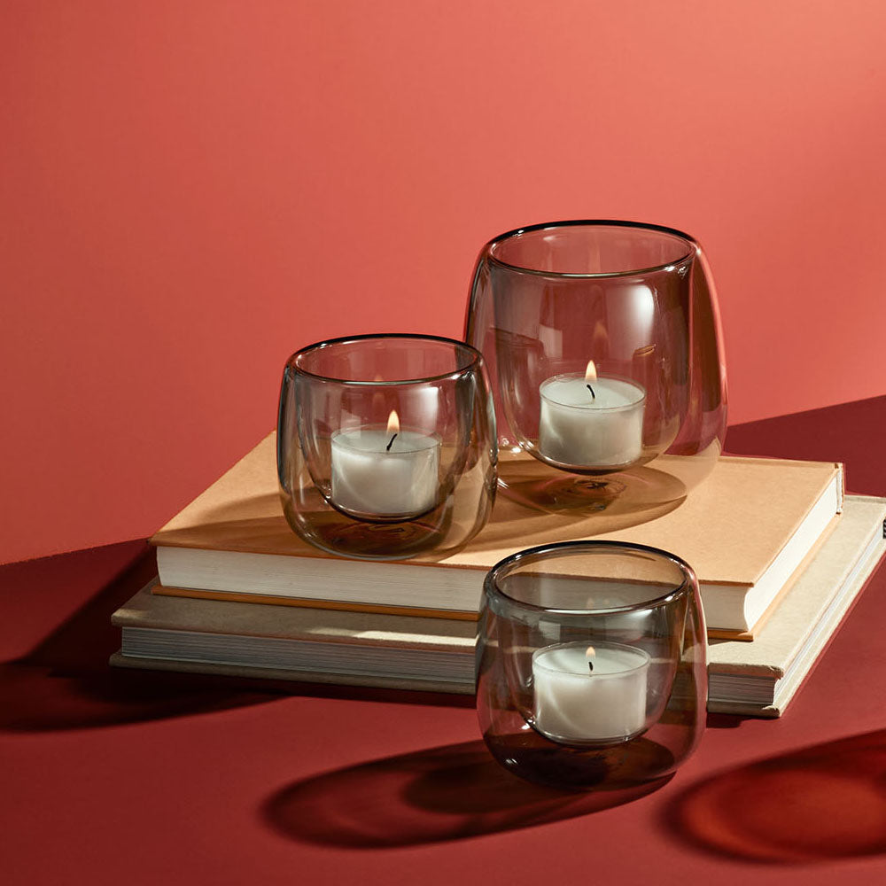 Yuna Wind Lantern Grey Glass