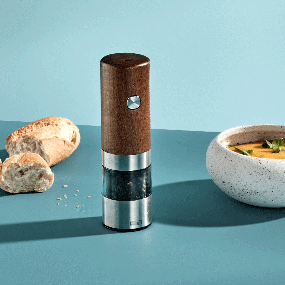 AdHoc i.Mill Electric Salt & Pepper Mill in Acacia Wood