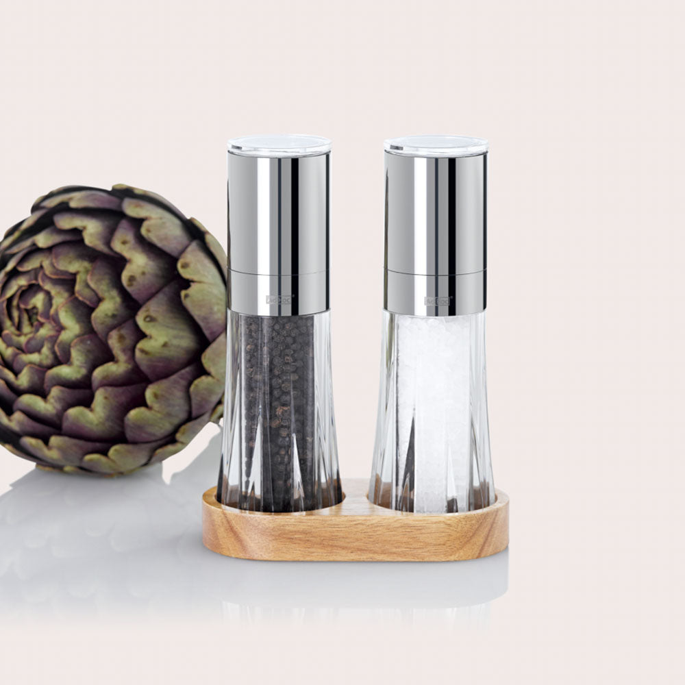 Menage Crystal Salt and Pepper Mill Set