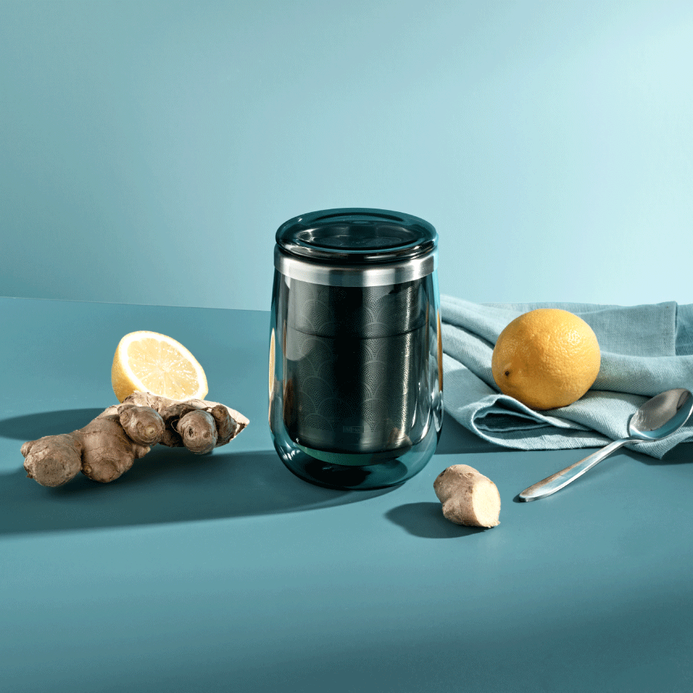 Fusion Glass tea glass with tea infuser