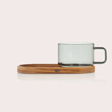 Load image into Gallery viewer, AdHoc Impact Glass Cup &amp; Wooden Tray Set
