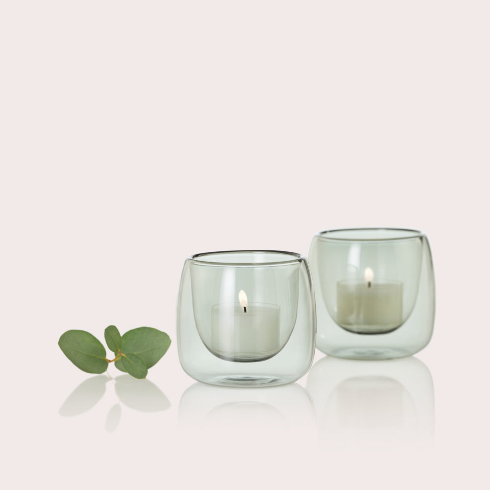 Yuna Wind Lantern Grey Glass