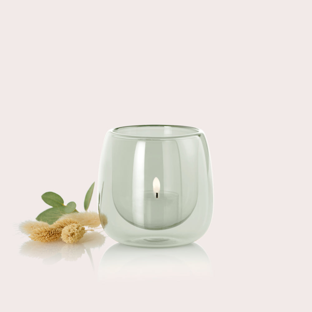 Yuna Wind Lantern Grey Glass