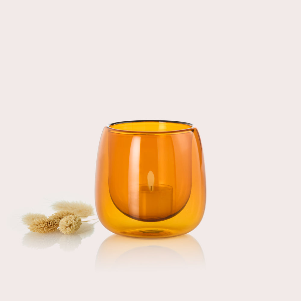 Yuna Wind Lantern Amber Glass